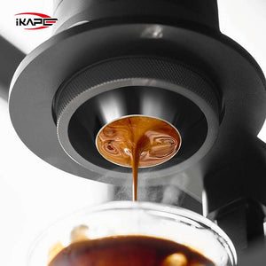 IKAPE Stainless Steel precision espresso filter basket with polished finish and micro laser-cut holes