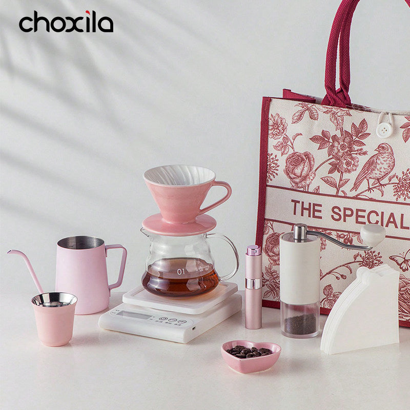 Choxila Pour-Over Set Pink | The Ultimate 10-Piece Boutique Coffee Kit