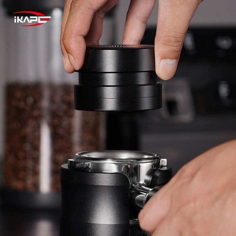 IKAPE Magnetic Espresso Coffee Distributor Tool with magnetic levitation and dual-bearing design for even coffee distribution