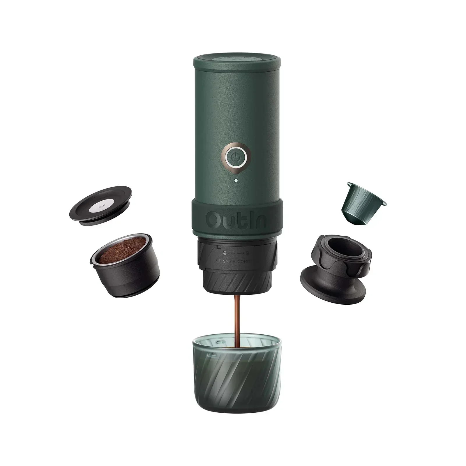 Outin Mino Nano portable espresso machine for outdoor camping, car, and home use