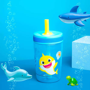 Kids straw cup with lid by Zak Designs, cartoon print design, product photo three