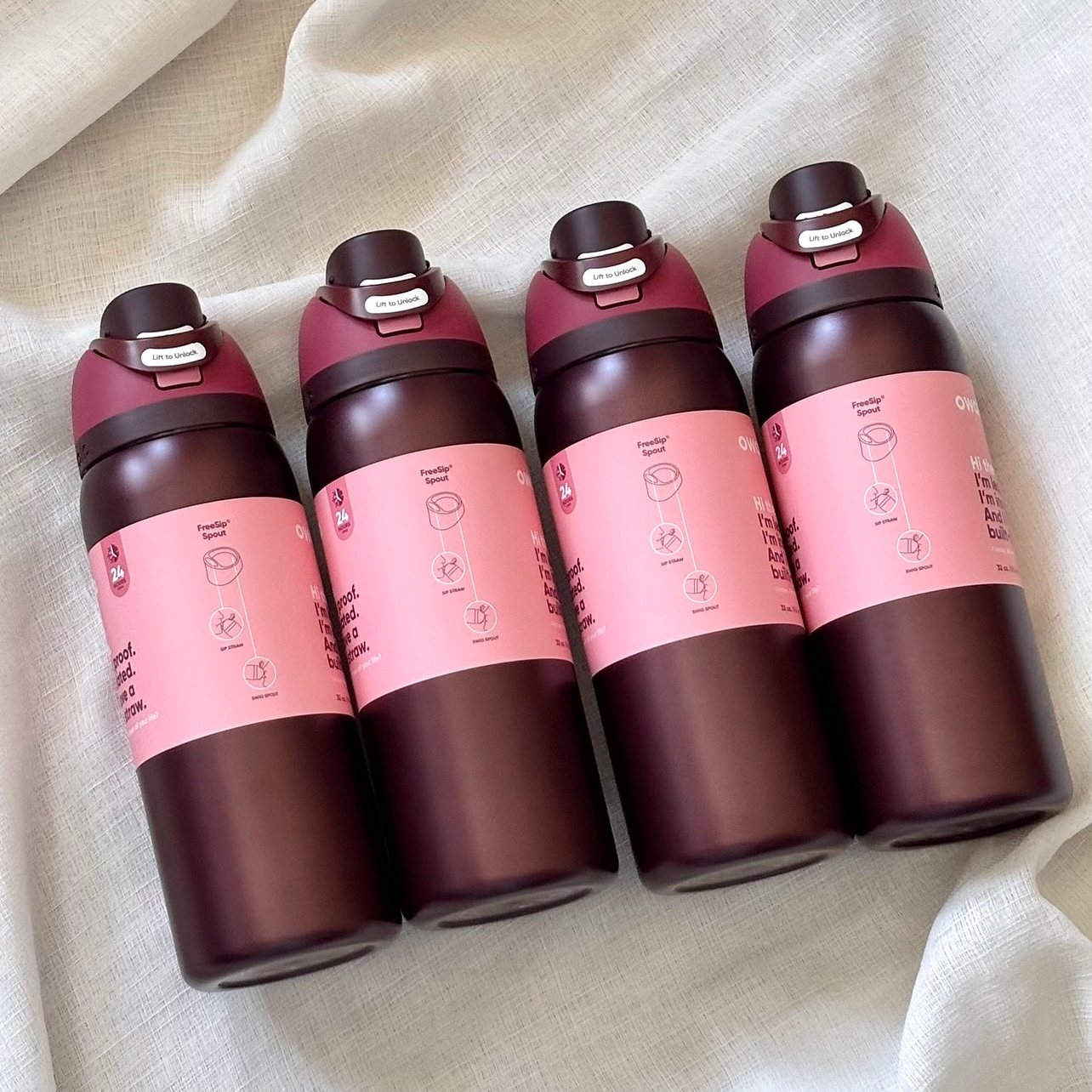 Owala FreeSip Insulated Water Bottle with Straw - Black Cherry