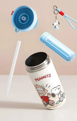 OCE Flower Tea Cup, Women's Ice Cup, Insulated Cup, Snoopy Cartoon 316 Water Cup, Large Capacity Insulated Straw Cup