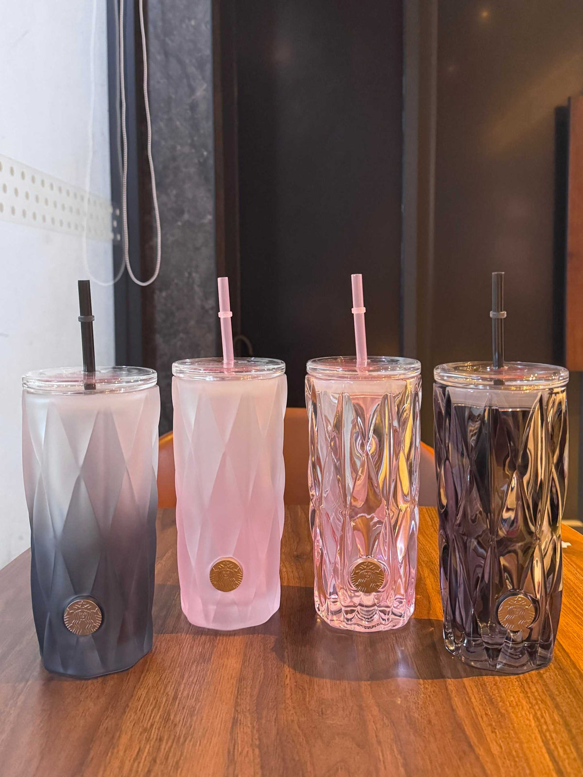 Starbucks Mist Gradient Glass Straw Cup, 530 ml Borosilicate, 4 Colors