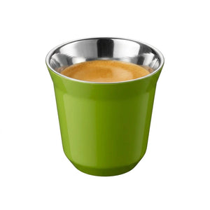 Nespresso Pixie espresso cups promotional banner showing four colour options