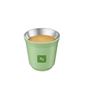 Nespresso Swarovski holiday cups with coffee machine, pink boxes and coffee capsules