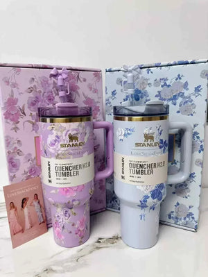 Stanley Tumbler Floral Edition insulated stainless steel travel mug with flower pattern
