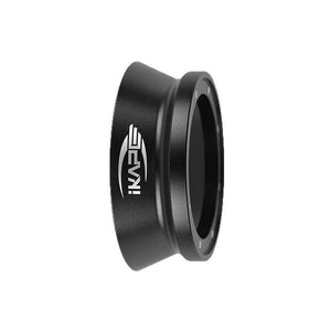IKAPE Universal Magnetic Espresso Dosing Funnel in matte black on portafilter for mess-free espresso dosing