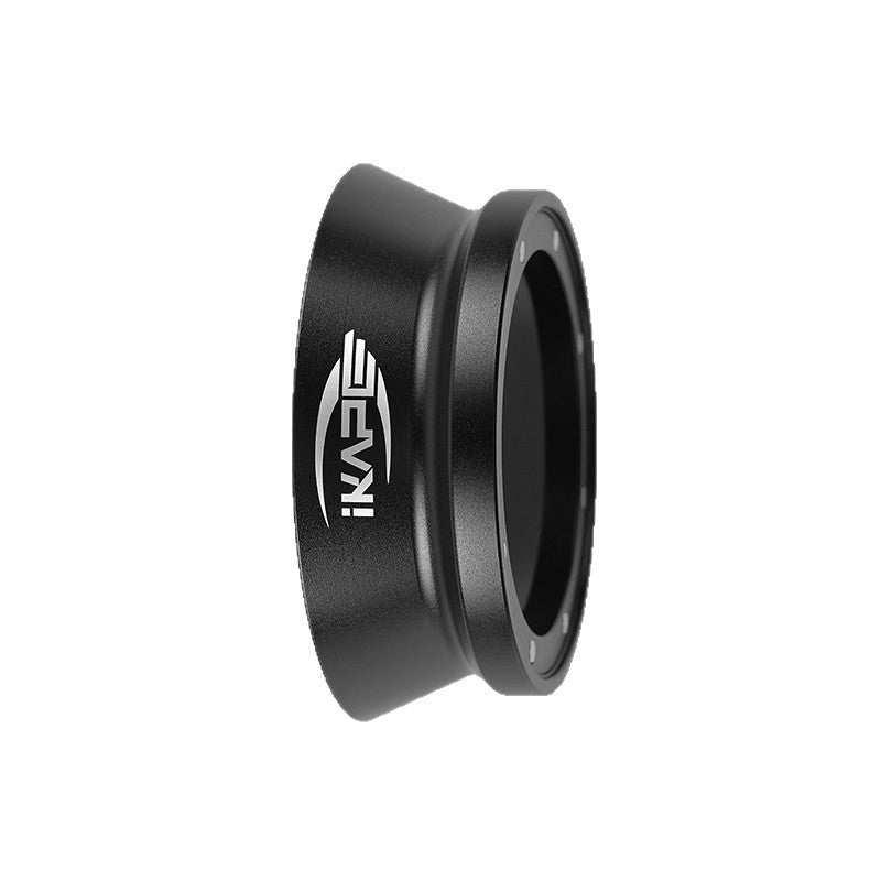 IKAPE Universal Magnetic Espresso Dosing Funnel in matte black on portafilter for mess-free espresso dosing