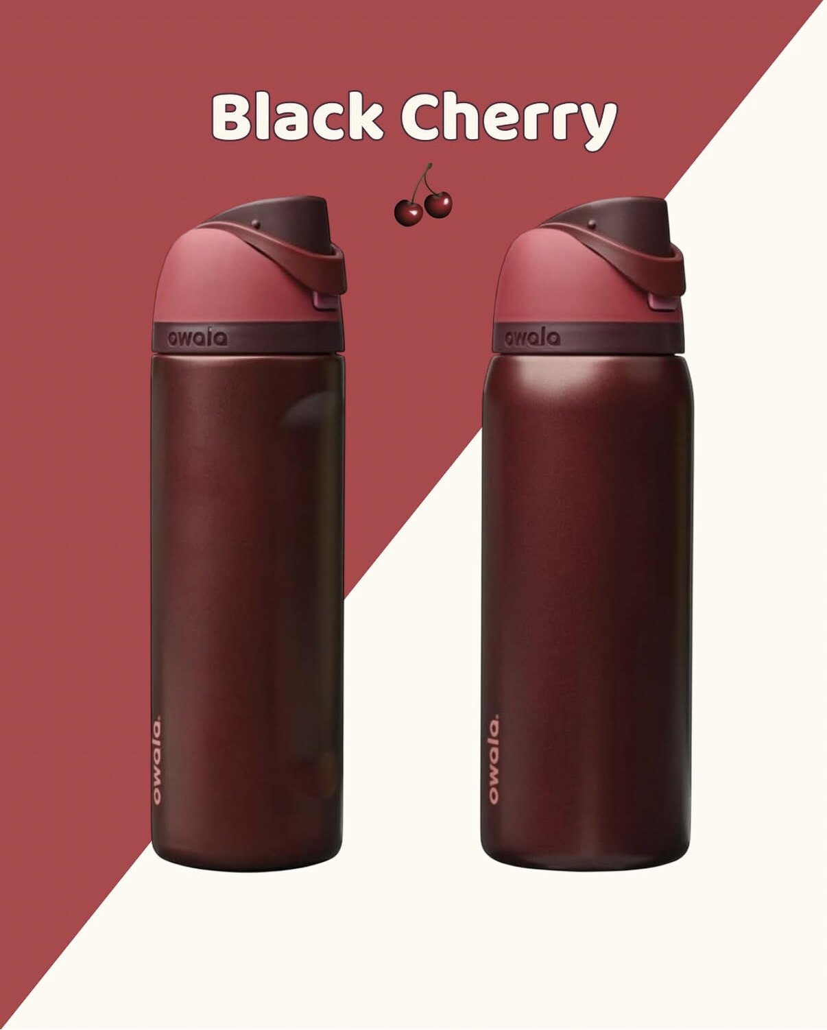 Owala FreeSip Insulated Water Bottle with Straw - Black Cherry