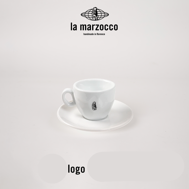 La Marzocco Heritage ceramic coffee cup and saucer set for espresso and cappuccino enthusiasts