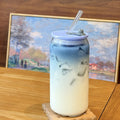 Cup To Machine Iced Coffee Can Glass with Lid and Straw