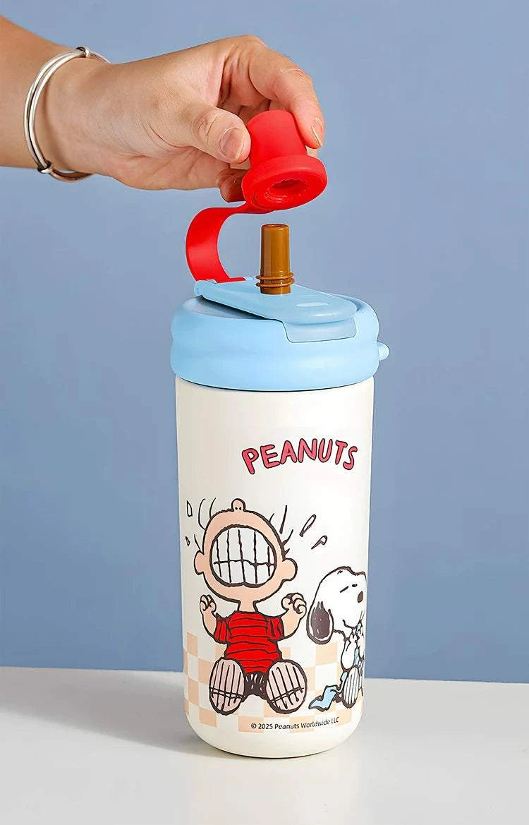 OCE Flower Tea Cup, Women's Ice Cup, Insulated Cup, Snoopy Cartoon 316 Water Cup, Large Capacity Insulated Straw Cup