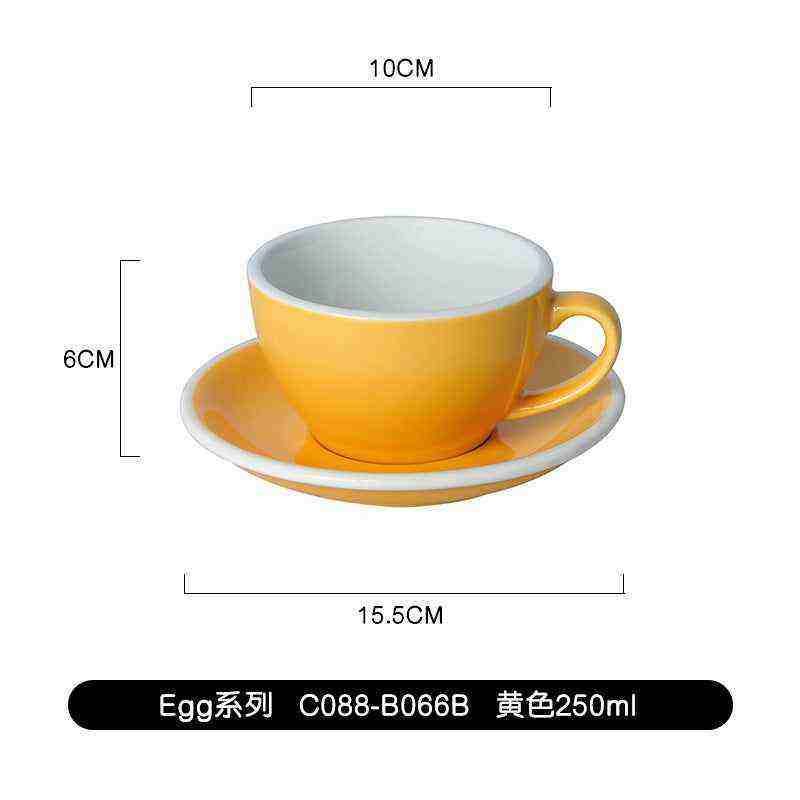 Loveramics Etoile egg-shaped ceramic coffee cup with floral design and saucer for latte art