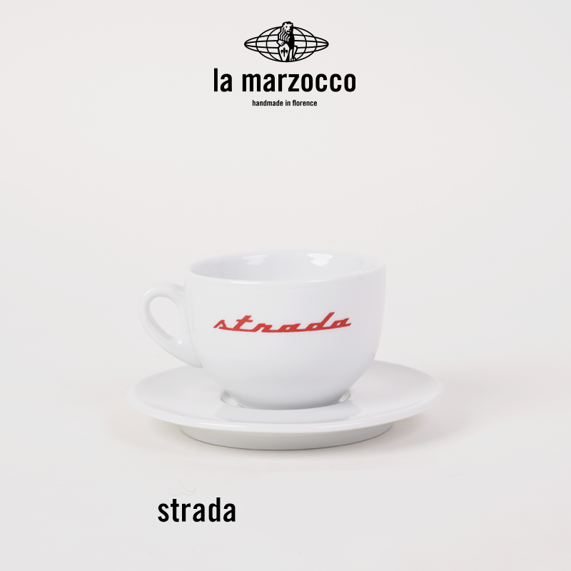 La Marzocco Heritage ceramic coffee cup and saucer set with elegant Italian design