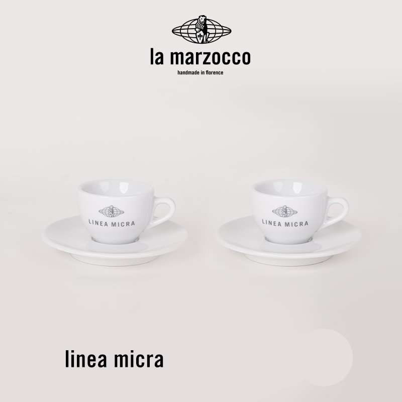 La Marzocco Heritage ceramic coffee cup and saucer set showcasing elegant Italian design and high-quality craftsmanship