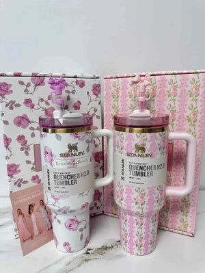 Stanley Tumbler Floral Edition insulated stainless steel travel mug with flower pattern design
