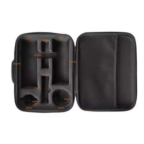 IKAPE Hard Shell portable espresso maker travel case in black with custom foam compartments and dual zipper closure