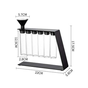 Magnetic coffee bean storage tubes with metal stand and funnel for fresh single-dose espresso beans