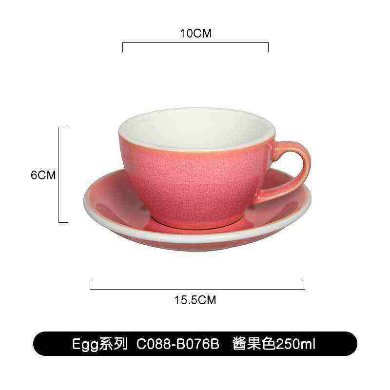 Loveramics Etoile Edition egg-shaped ceramic coffee cup with floral design and matching saucer