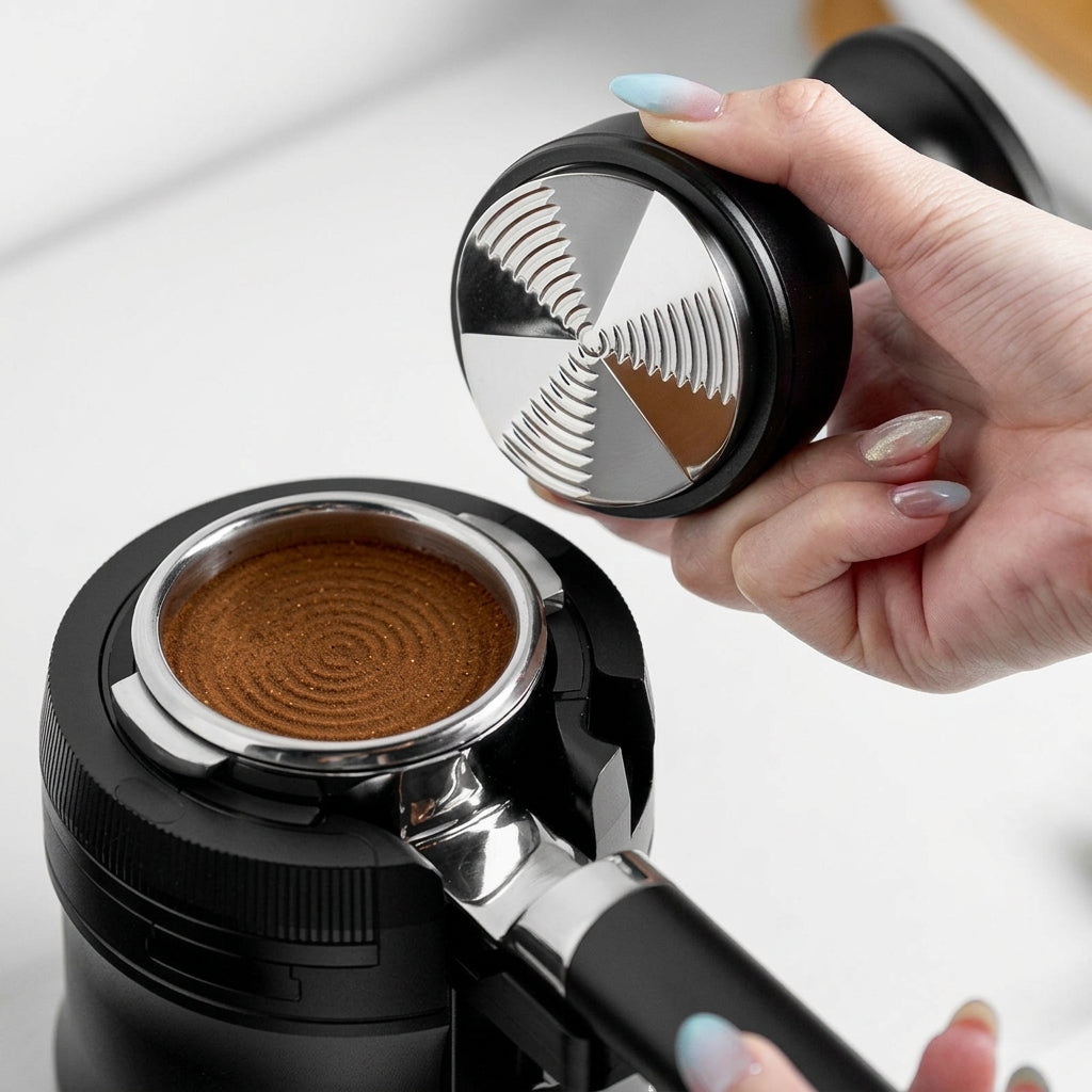 Rotary coffee leveler by IKAPE for espresso puck preparation