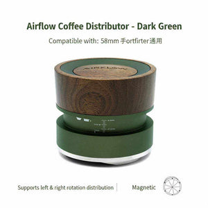 adjustable 58mm espresso coffee distributor with wood top for even coffee grounds