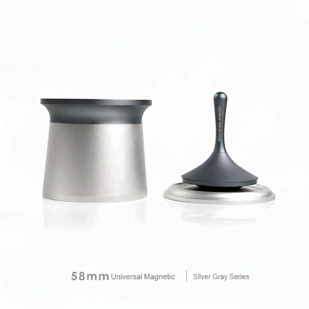 AIRFLOW 58mm universal magnetic espresso dosing funnel on portafilter