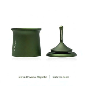 AIRFLOW 58mm universal magnetic espresso dosing funnel on portafilter