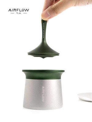 AIRFLOW 58mm universal magnetic espresso dosing funnel on portafilter