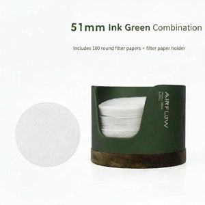 Airflow espresso filter paper holder with walnut wood base