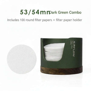 Airflow espresso filter paper holder with walnut wood base