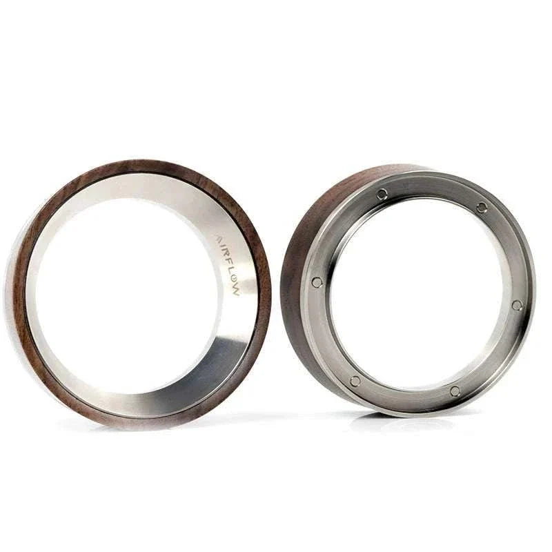 AIRFLOW walnut wood and steel magnetic espresso dosing ring