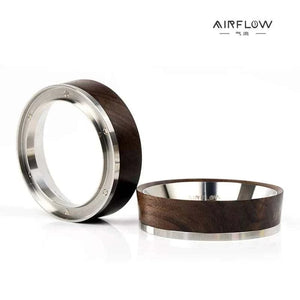 AIRFLOW walnut wood and steel magnetic espresso dosing ring