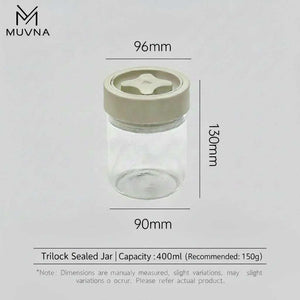 MUVNA airtight glass jar for coffee bean storage with twist-seal lid