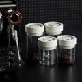 MUVNA airtight glass coffee bean storage jar with rotary sealed lid
