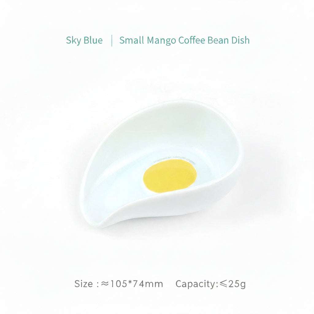 ceramic coffee bean dosing tray with ergonomic spout for precision pouring