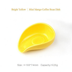 ceramic coffee bean dosing tray with ergonomic spout and weighing dish