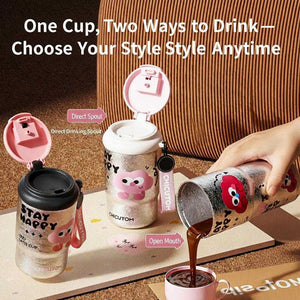 CHICUTOM 330ml pure titanium insulated coffee mug with lid