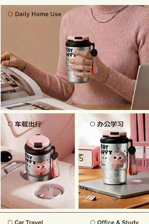 CHICUTOM 330ml pure titanium coffee mug with lid
