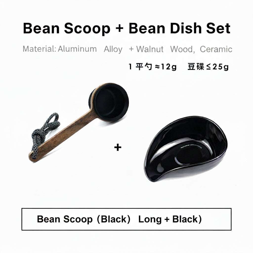 coffee bean scoop with walnut wooden handle and aluminum alloy cup