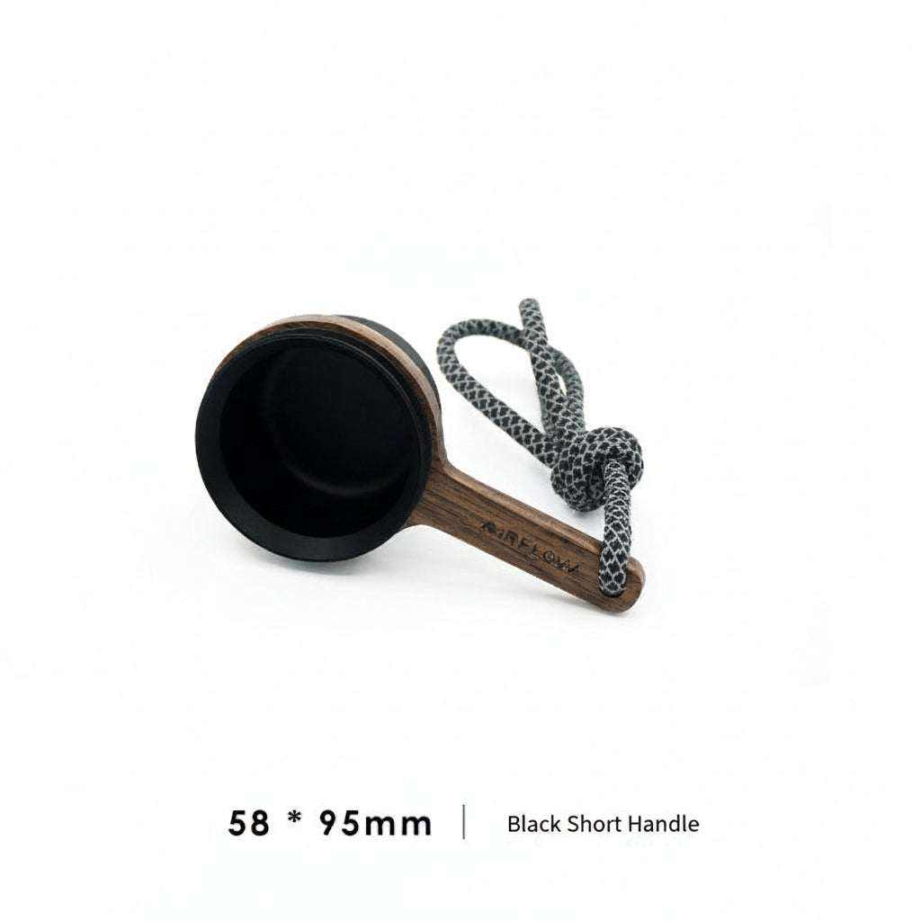 Coffee bean scoop with walnut wooden handle and aluminum cup