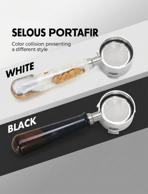 Stainless steel espresso portafilter with resin wood handle for coffee machine