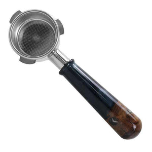 Stainless steel espresso portafilter with resin wood handle for coffee machine
