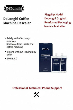 DeLonghi EcoDecalk Mini 2x100ml coffee machine descaler bottles