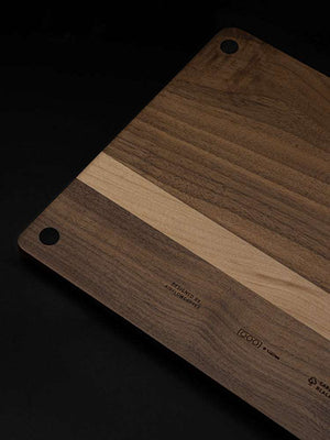 solid wood espresso tamping station with silicone mat and tool slots