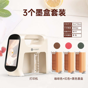 EVEBOT smart portable edible food printer printing on coffee