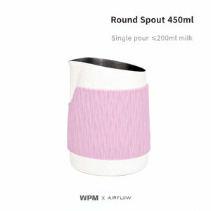 450ml handleless milk frothing pitcher with silicone sleeve
