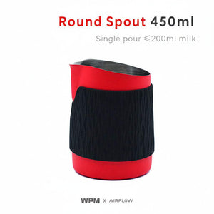 450ml handleless milk frothing pitcher with silicone sleeve