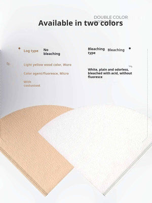 Hario V60 coffee paper filters in white and natural wood for pour over dripper