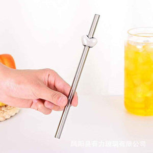 heart shaped glass straw for coffee mugs and tumblers